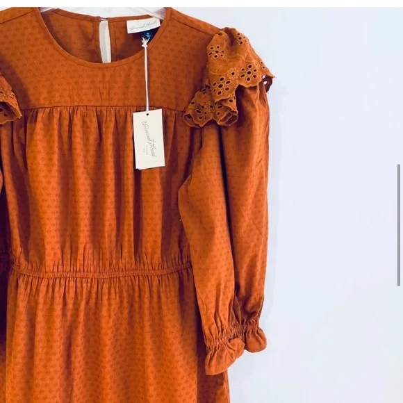 universal thread orange dress Women's Balloon Long Sleeve Dress